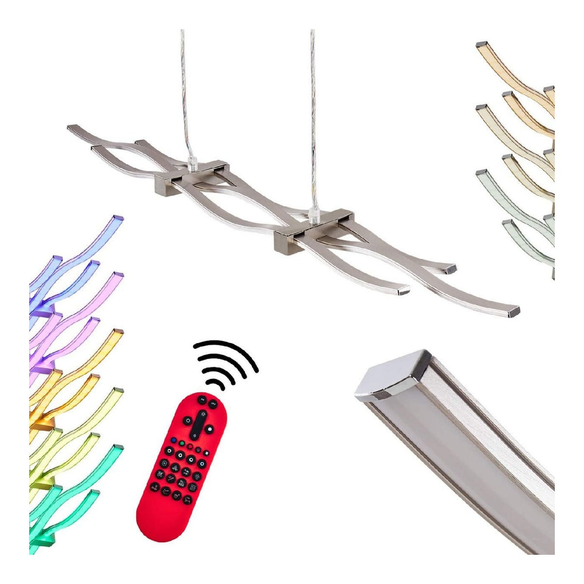 Suspension Blanc et Ambre a presence elegante et lumiere agreable IP20