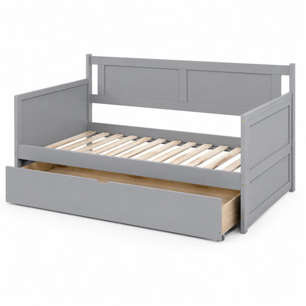 Lit banquette en bois gris avec