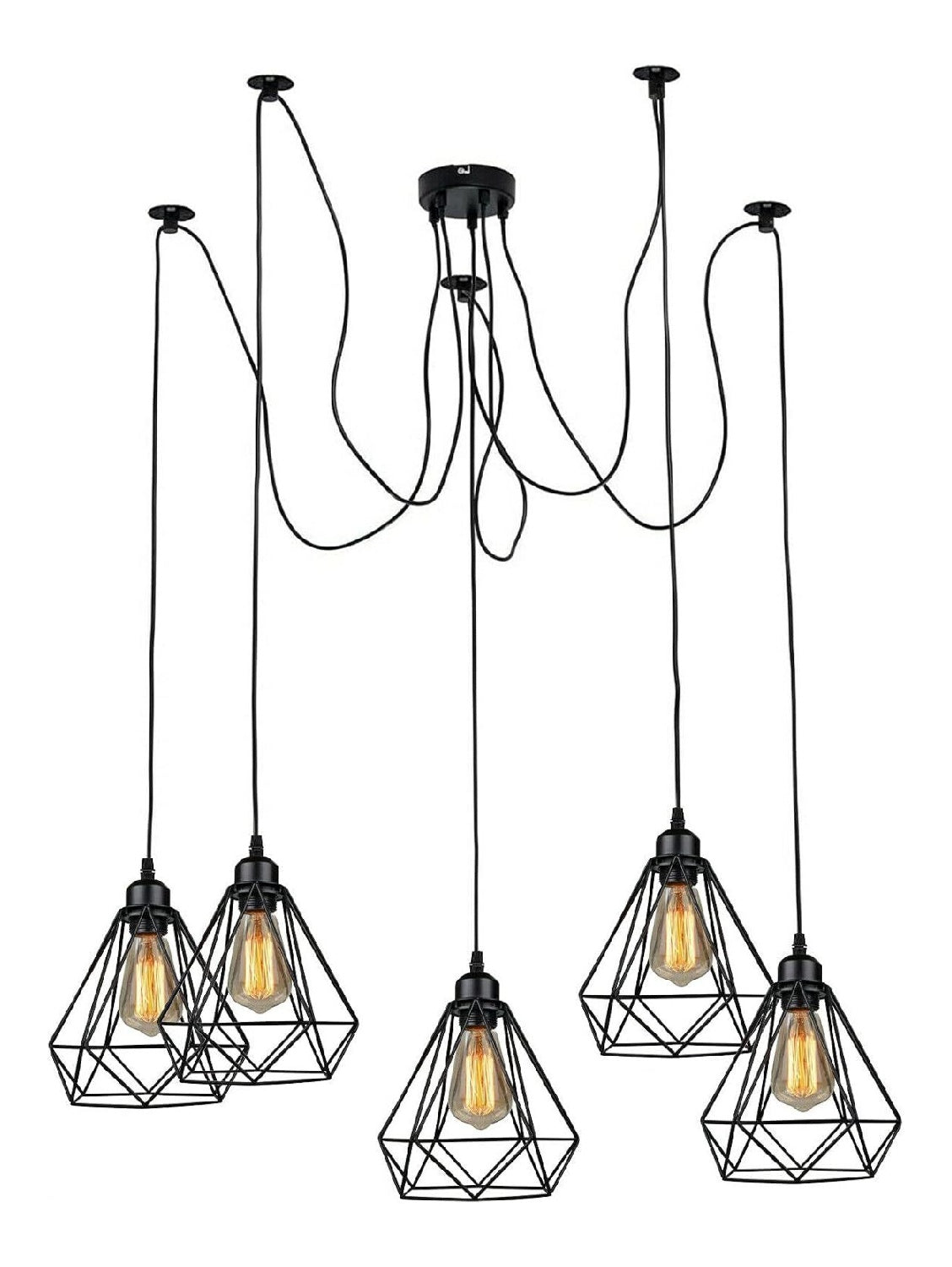 Suspension decoratif Noir et Ambre avec diffusion lumineuse harmonieuse