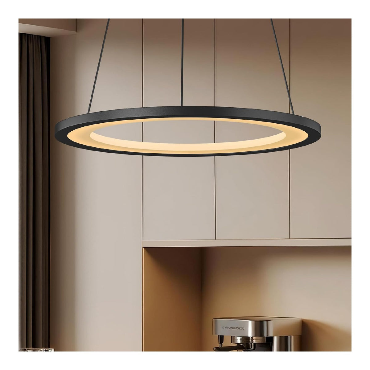 Suspension decoratif Noir et Blanc avec diffusion lumineuse harmonieuse 20W 3000K