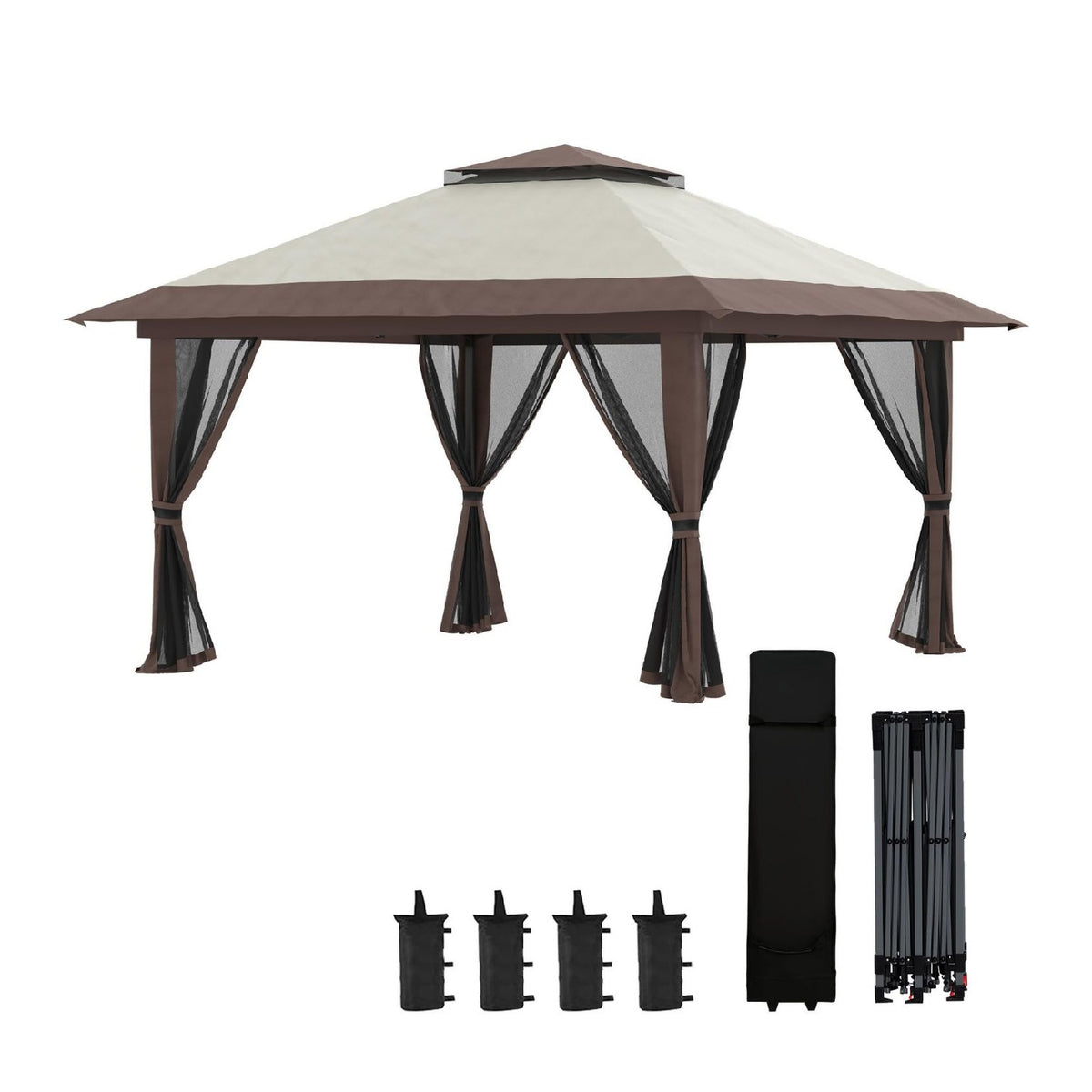 Pop-up double toit tonnelle
