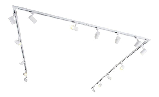 Rail de spots Blanc et Ambre aux lignes epurees avec eclairage confortable IP20 GU10