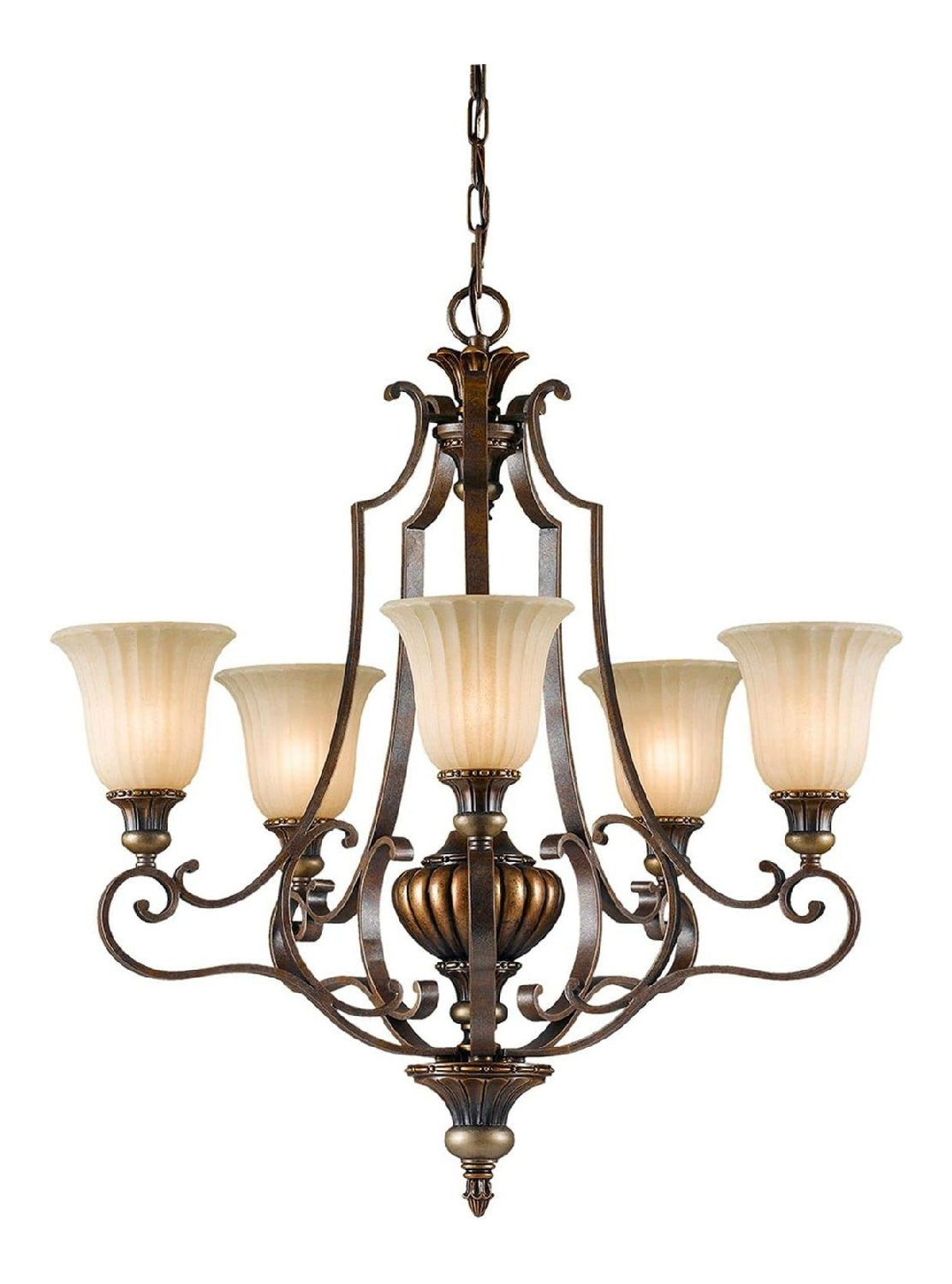Suspension decoratif Dore et Bronze avec diffusion lumineuse harmonieuse 60 W E27