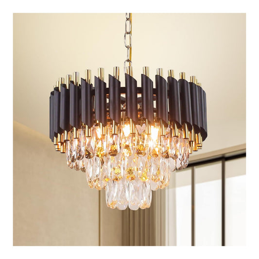 Lustre Noir et Blanc aux lignes epurees avec eclairage confortable 60W E14