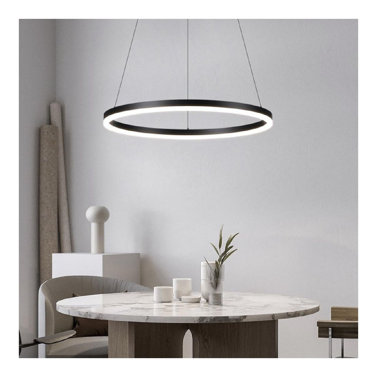 Suspension Noir et Blanc a presence elegante et lumiere agreable 3000K LD-6609