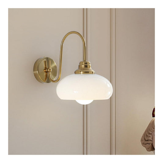 Luminaire Blanc et Dore a silhouette graphique de type applique murale E27 QM-9166