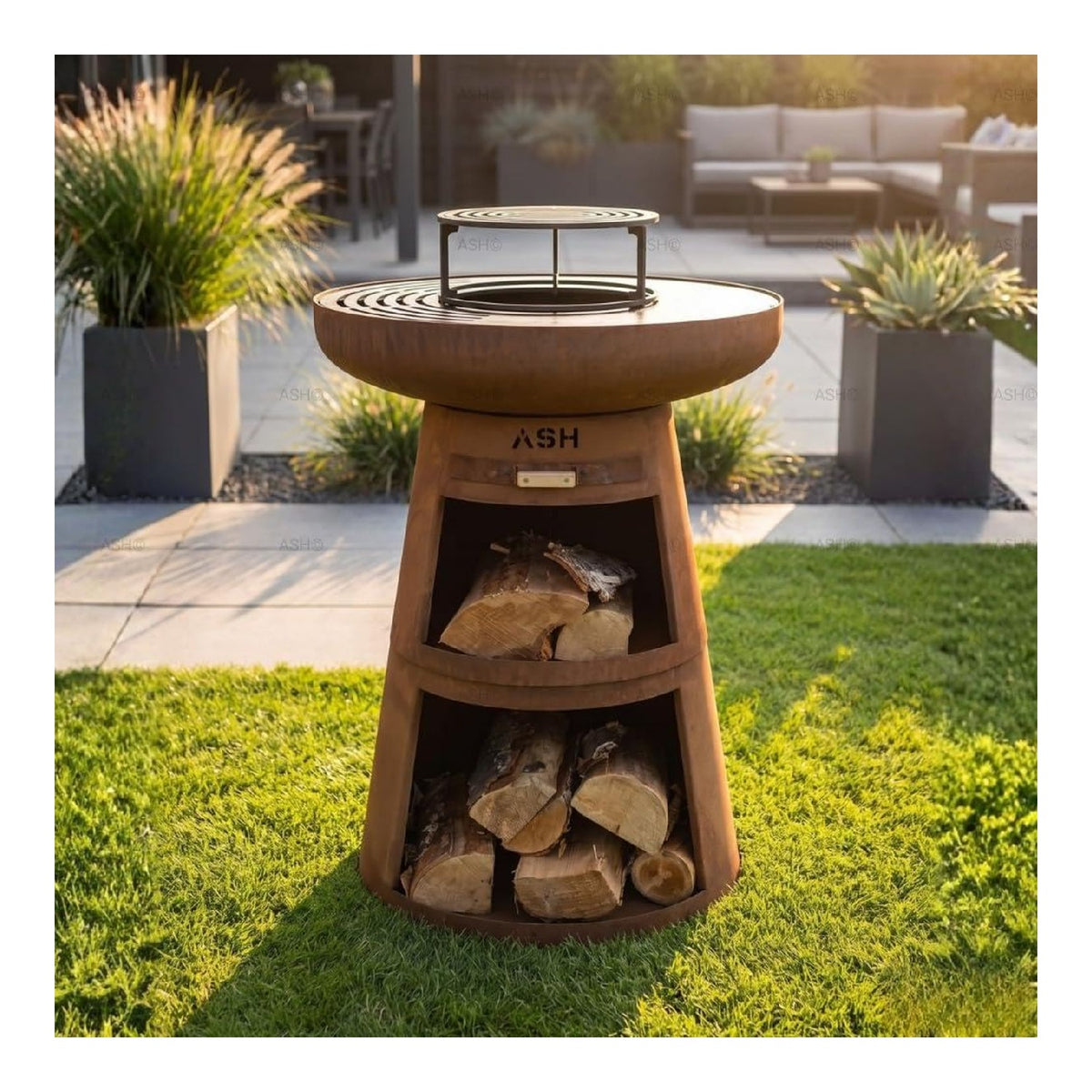 Barbecues a bois corten couleur compact