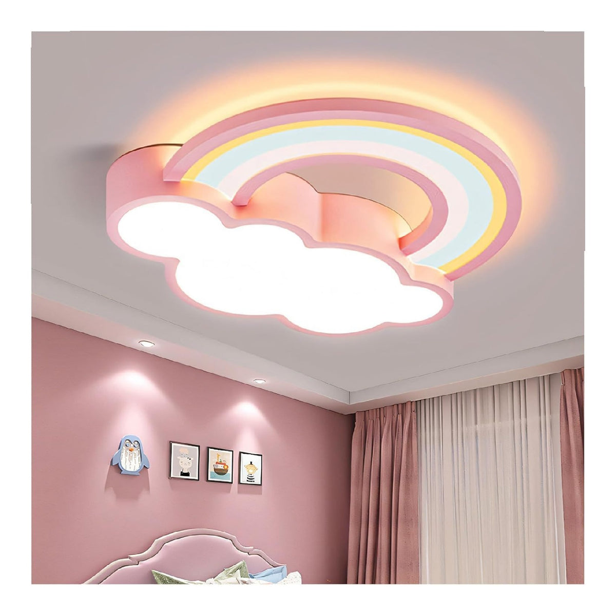 Suspension Blanc et Ambre a presence elegante et lumiere agreable 48W 3000K