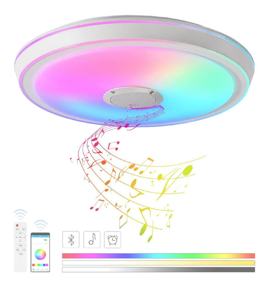 Plafonnier decoratif Blanc et Ambre avec diffusion lumineuse harmonieuse 6500K