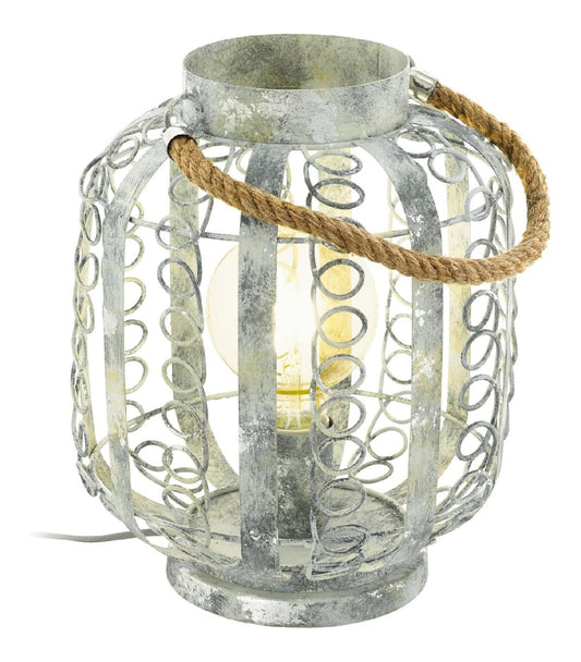 Luminaire Dore et Beige a silhouette graphique de type lampe de table