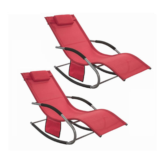 Poche laterale fauteuils a bascule de jardin