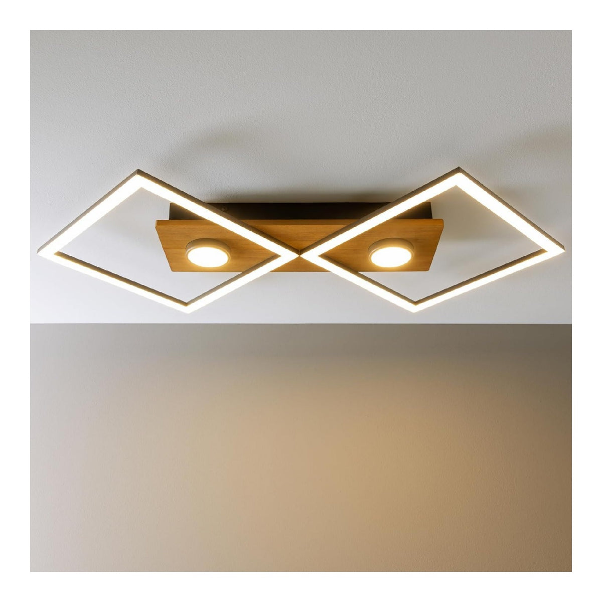 Plafonnier decoratif Noir et Ambre avec diffusion lumineuse harmonieuse 34W