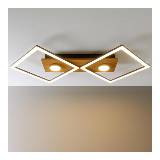 Plafonnier decoratif Noir et Ambre avec diffusion lumineuse harmonieuse 34W