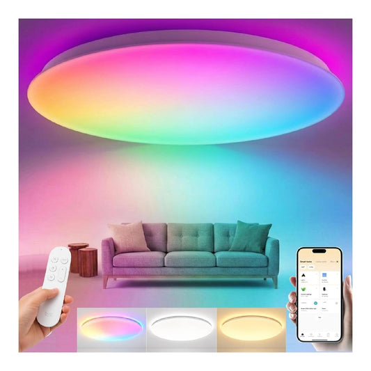 Luminaire Blanc et Ambre a silhouette graphique de type plafonnier 50 W 2700K