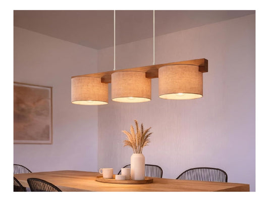 Suspension Blanc et Beige au style moderne avec conception fonctionnelle 28 W E27