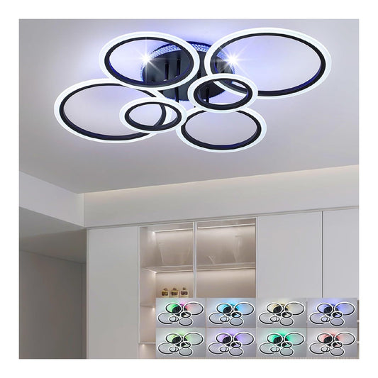 Luminaire Noir et Blanc a silhouette graphique de type lustre 80W 6000K