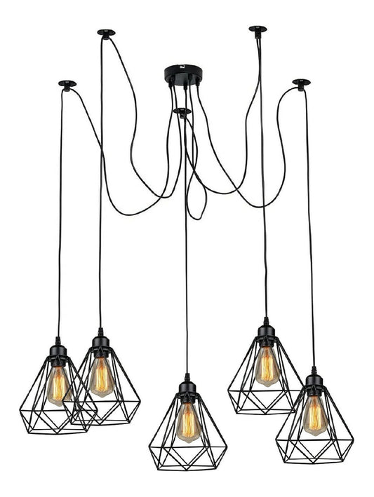 Suspension decoratif Noir et Ambre avec diffusion lumineuse harmonieuse