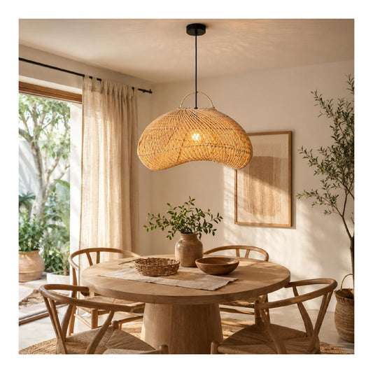 Luminaire Noir et Ambre a silhouette graphique de type suspension E27 QR5-881
