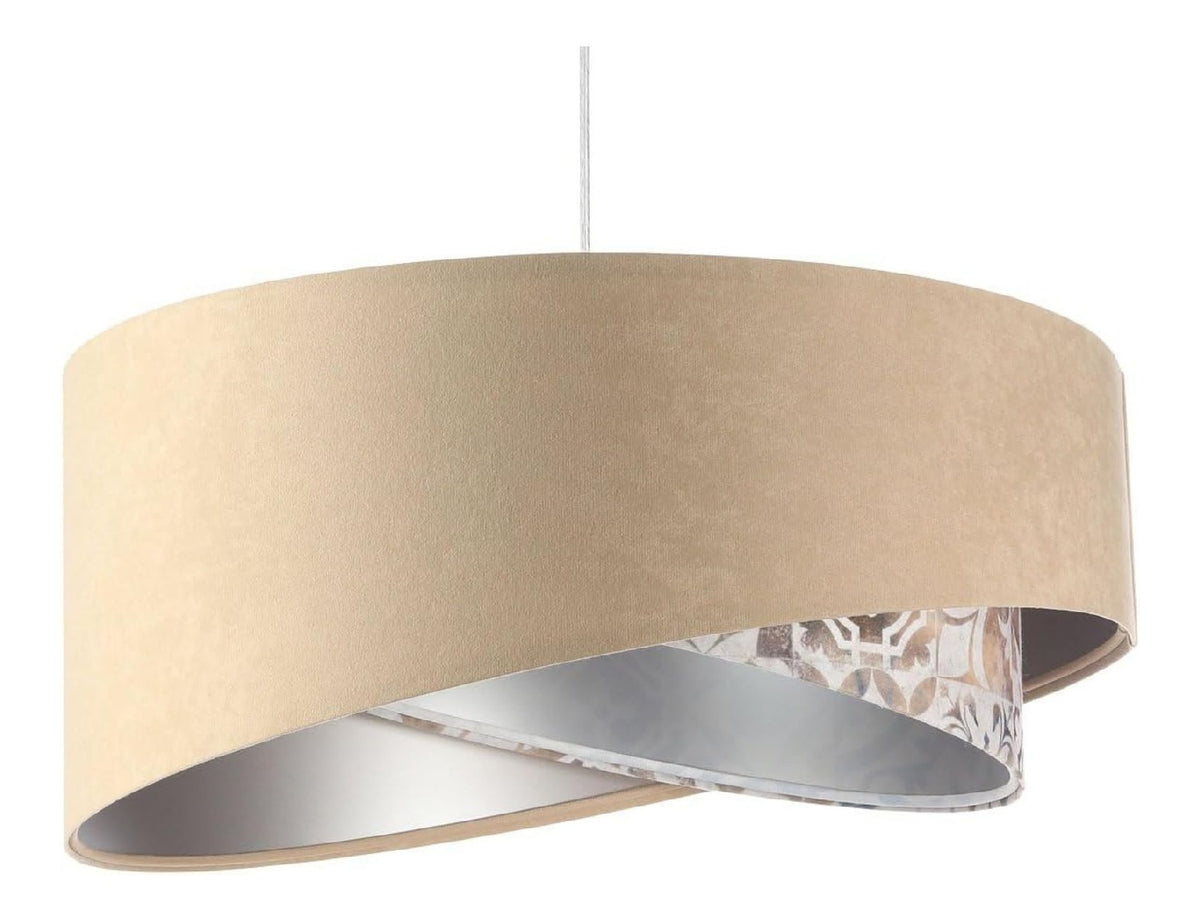Luminaire Argente et Beige a silhouette graphique de type suspension 60 W IP20