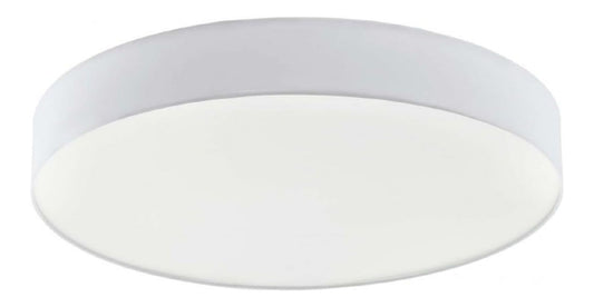 Plafonnier Blanc et Ambre aux lignes epurees avec eclairage confortable 60 W 3000 K
