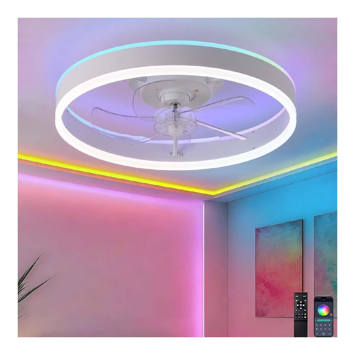 Luminaire Blanc et Ambre aux lignes epurees avec eclairage confortable QS-2354
