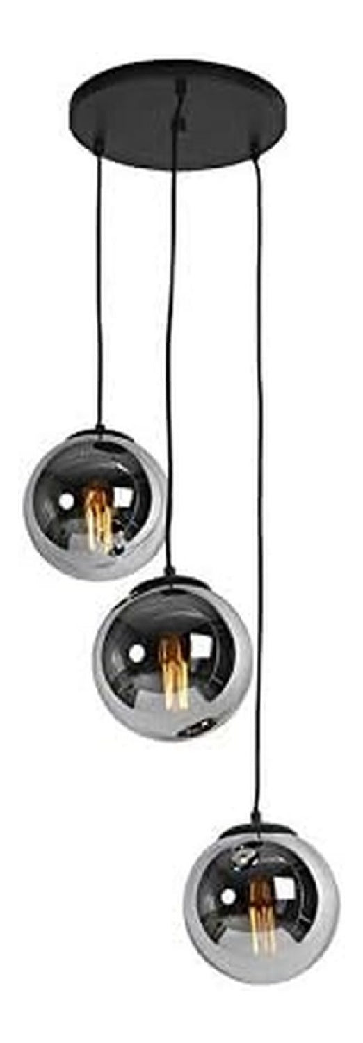 Suspension decoratif Noir et Argente avec diffusion lumineuse harmonieuse IP20 E27