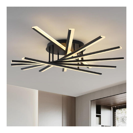 Solution lumineuse Noir et Blanc au dessin sobre en format plafonnier 50W 3000 K