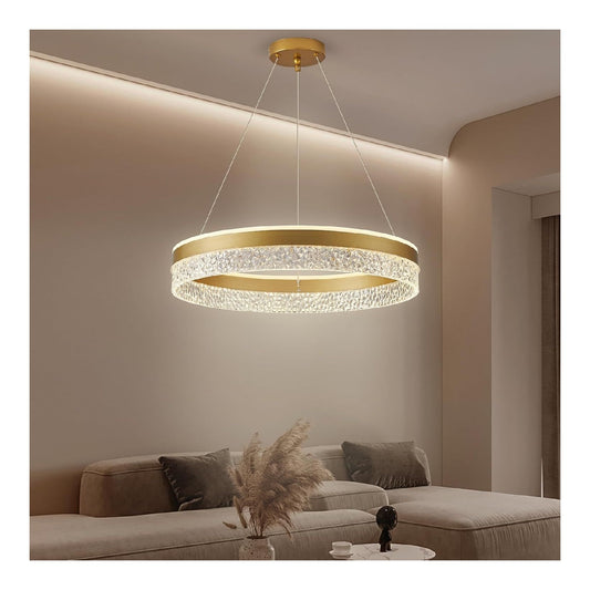 Suspension Noir et Blanc aux lignes epurees avec eclairage confortable 36 W
