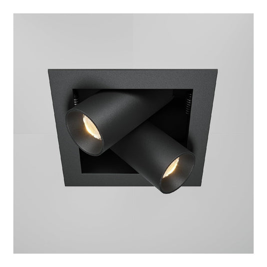 Spot de plafond Noir et Ambre aux lignes epurees avec eclairage confortable 3000K GU10