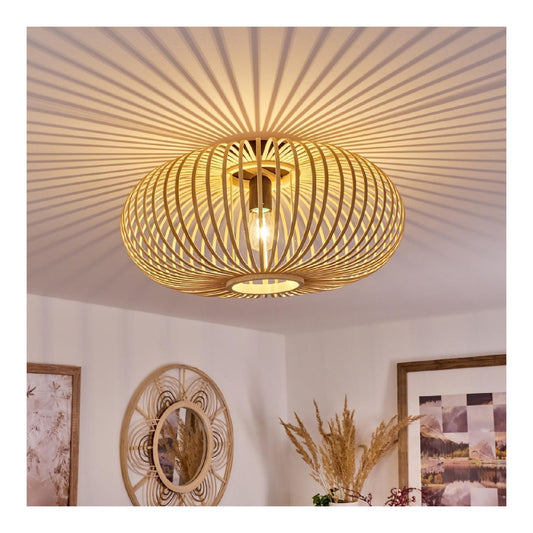 Plafonnier Noir et Ambre au style moderne avec conception fonctionnelle IP20 E27 9M-7936