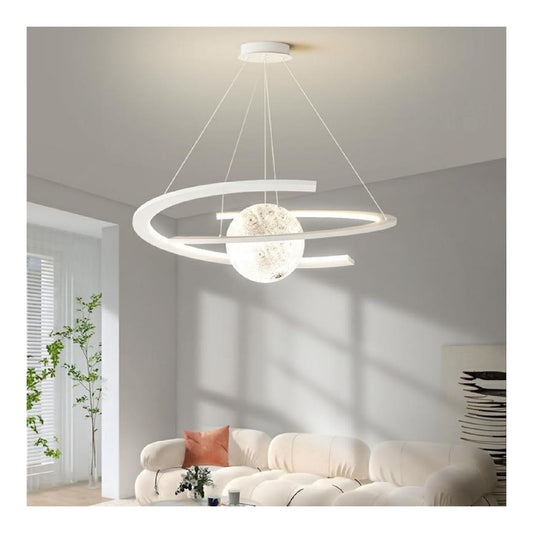 Luminaire Noir et Blanc a silhouette graphique de type lustre 65W 3000 K