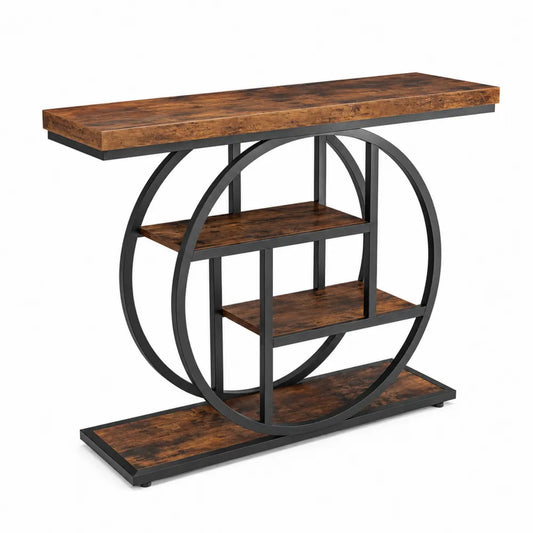 Table console en m¨¦tal et bois MDF