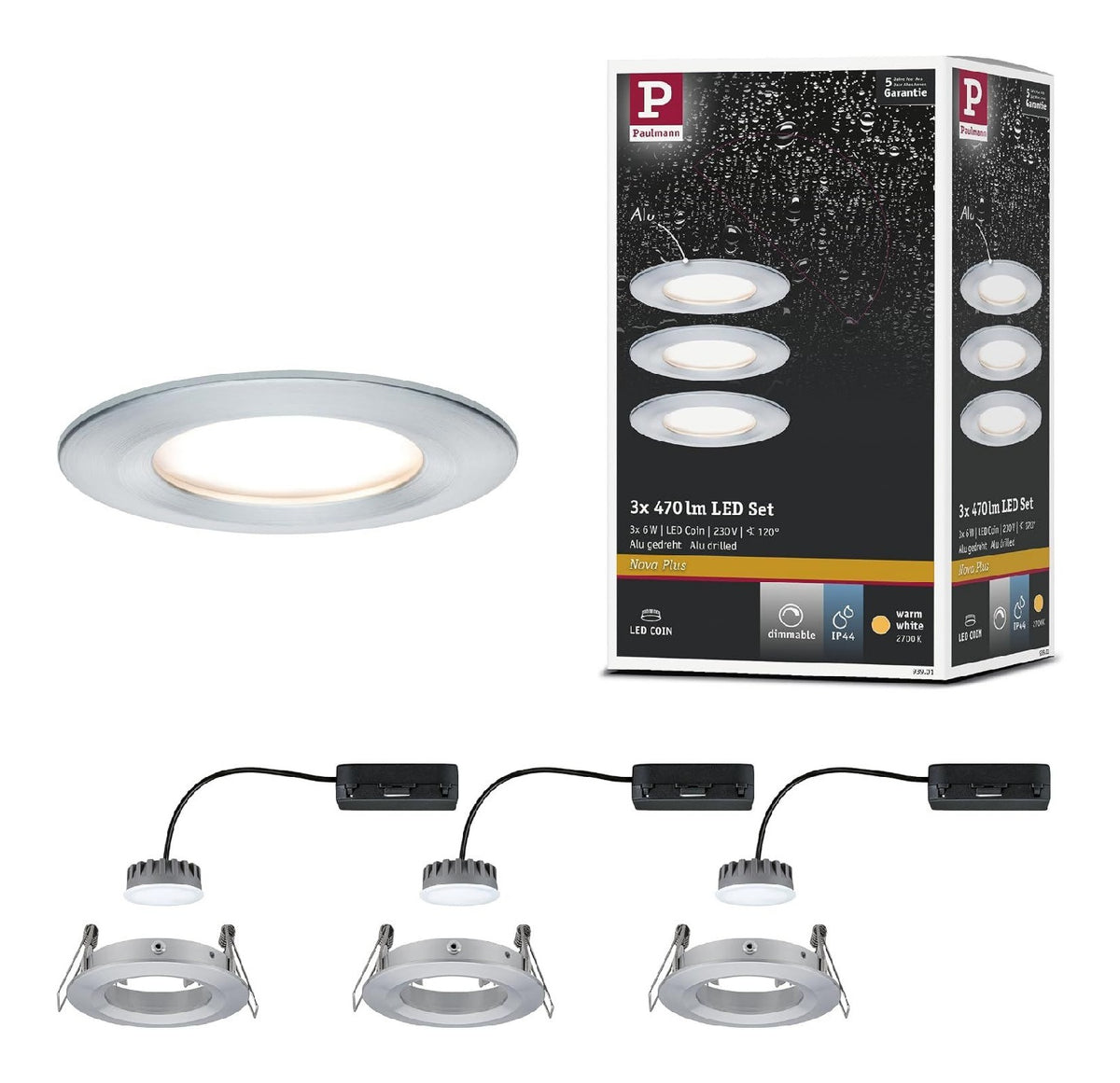 Solution lumineuse Blanc et Rouge au dessin sobre en format luminaire 8W 2700K