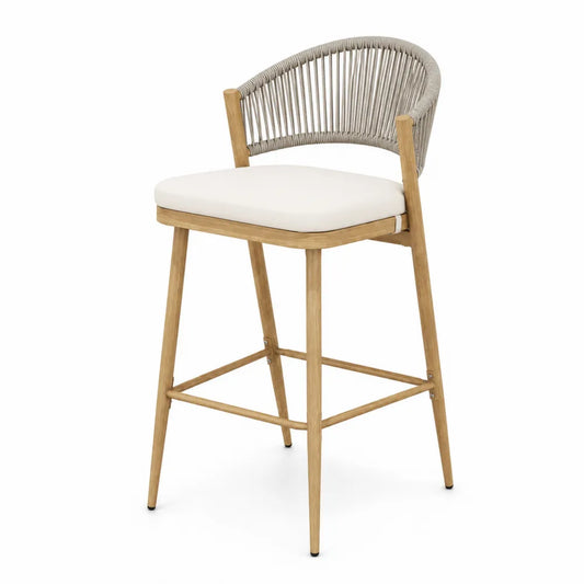 Chaise haute en bois d'acacia et corde