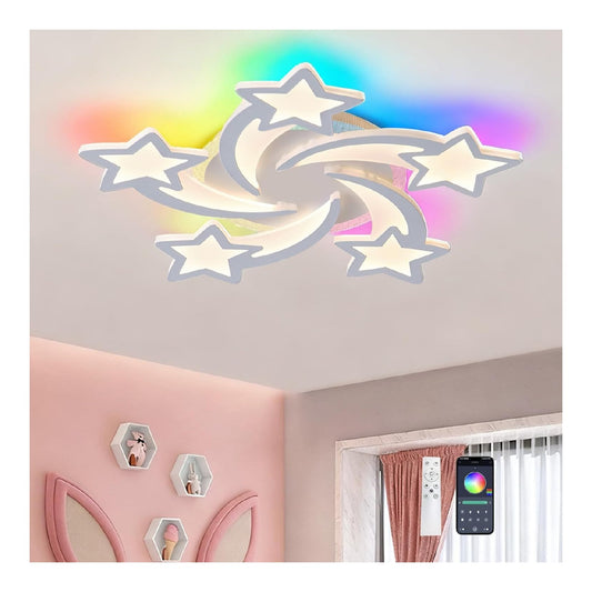 Lustre Noir et Blanc aux lignes epurees avec eclairage confortable 72 W