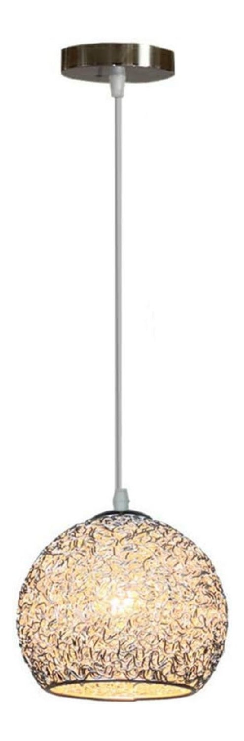 Luminaire Argente et Ambre a silhouette graphique de type lustre E27