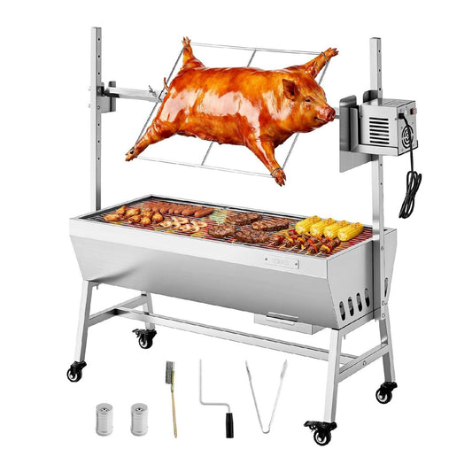 Tournebroche rotissoire niveaux pour barbecues a charbon