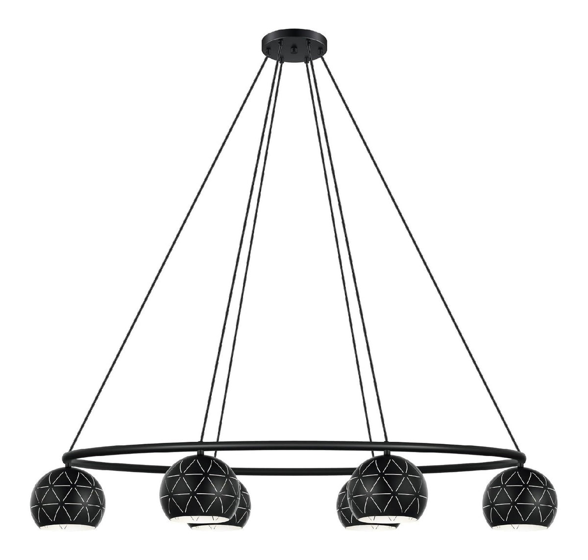 Suspension decoratif Noir et Blanc avec diffusion lumineuse harmonieuse E14