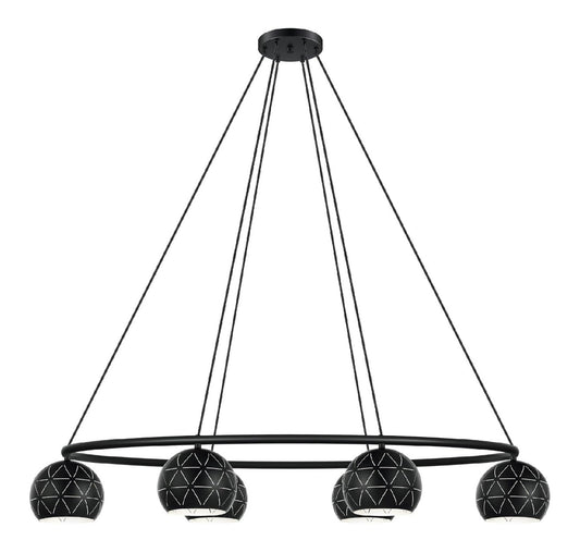 Suspension decoratif Noir et Blanc avec diffusion lumineuse harmonieuse E14