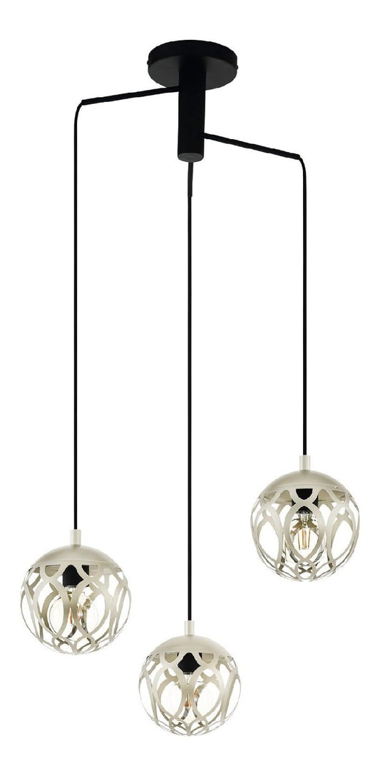 Luminaire Noir et Rouge a silhouette graphique de type suspension E27 75Y-936