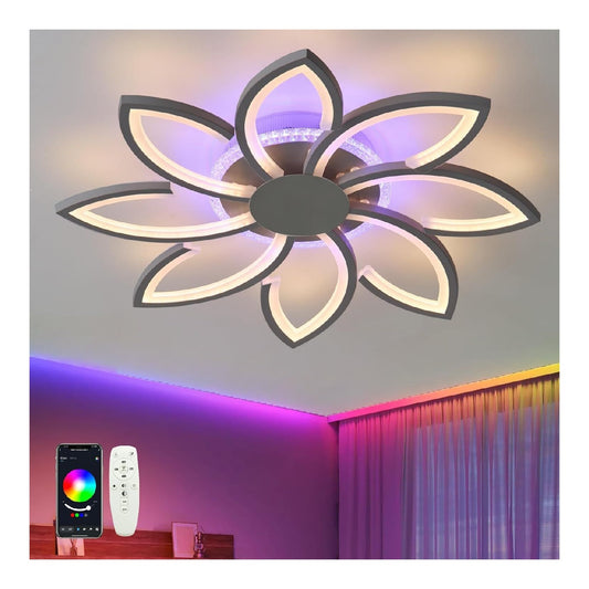Solution lumineuse Noir et Blanc au dessin sobre en format lustre 72W 3000K