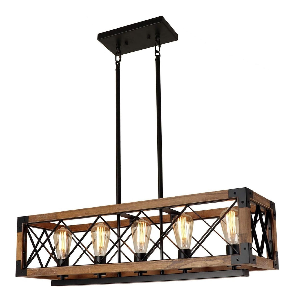 Lustre decoratif Noir et Ambre avec diffusion lumineuse harmonieuse 60 W E27