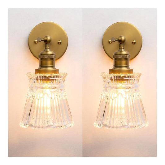 Applique murale Ambre et Cuivre aux lignes epurees avec eclairage confortable 40W E27