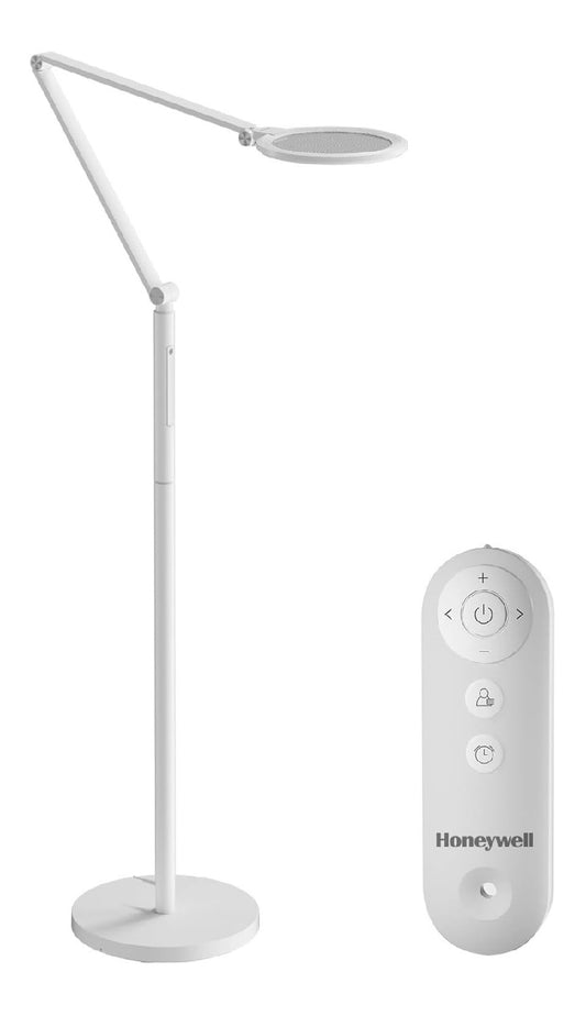 Lampadaire decoratif Blanc et Ambre avec diffusion lumineuse harmonieuse