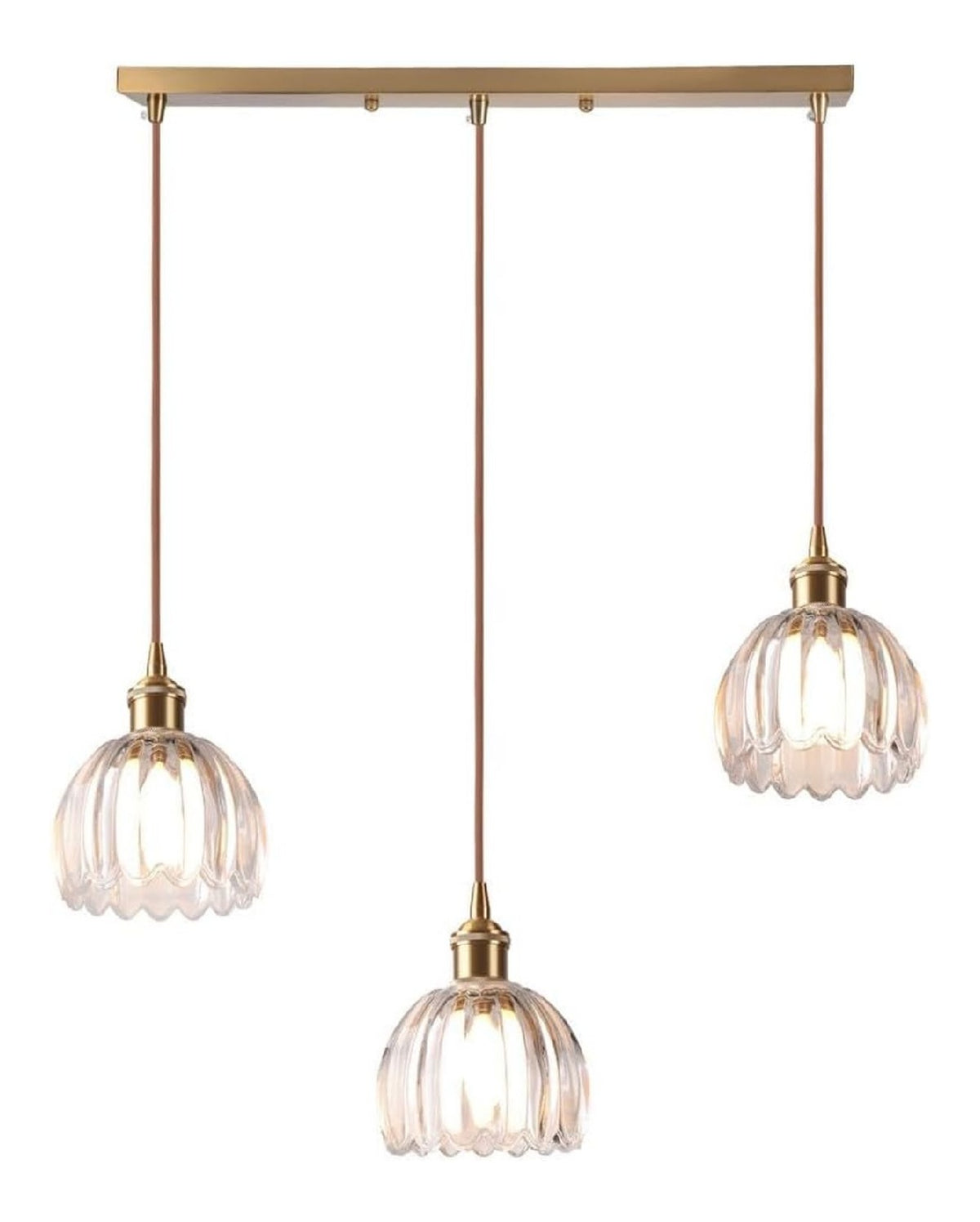 Suspension Dore et Ambre a presence elegante et lumiere agreable 60 W E27